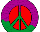 Disegno Simbolo della pace pitturato su YOSCI
