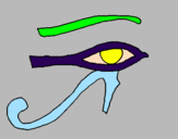 Disegno Occhio di Horus  pitturato su gyuly