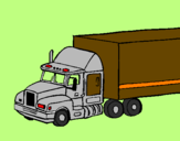 Disegno Camion trailer  pitturato su margarita