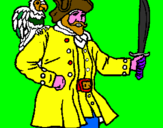 Disegno Pirata con il pappagallo  pitturato su pirata captain jack