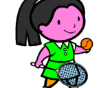 Disegno Ragazza che gioca a tennis  pitturato su MINERV