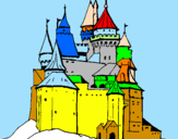 Disegno Castello medievale  pitturato su giuseppe