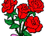 Disegno Mazzo di rose  pitturato su Ale. P.