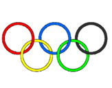 Disegno Anelli dei giochi olimpici  pitturato su martina    lai
