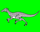 Disegno Velociraptor  pitturato su vittoria