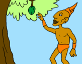 Disegno Maya su un albero da frutta  pitturato su snoopy