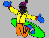 Disegno Salto con lo snowboard pitturato su nicc