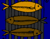 Disegno Pesce pitturato su franci