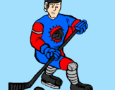 Disegno Giocatore di hockey su ghiaccio pitturato su emanuele