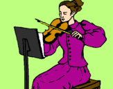 Disegno Dama violinista  pitturato su noemia