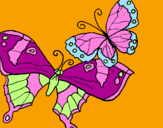 Disegno Farfalle pitturato su Sa5m 