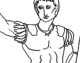 Disegno Scultura di Cesare  pitturato su alessandra