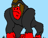 Disegno Gorilla pitturato su CHICCO