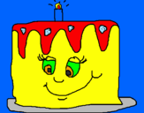 Disegno Torta di compleanno II pitturato su giuia