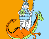 Disegno San Giorgio con il drago  pitturato su Ludovico