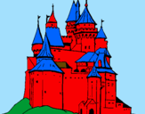 Disegno Castello medievale  pitturato su antonio