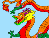 Disegno Drago cinese pitturato su PINGHI