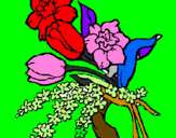 Disegno Mazzo di fiori pitturato su sofia