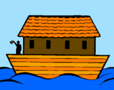 Disegno Arca di Noè  pitturato su chicco