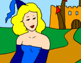 Disegno Principessa e castello  pitturato su Martina