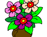 Disegno Vaso di fiori  pitturato su CHICHI