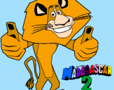 Disegno Madagascar 2 Alex pitturato su mem