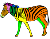 Disegno Zebra  pitturato su manu