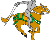 Disegno Cavaliere a cavallo IV pitturato su marco