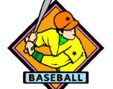 Disegno Logotipo baseball  pitturato su matteo
