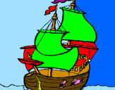 Disegno Barca  pitturato su Lorenzo 1