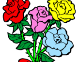 Disegno Mazzo di rose  pitturato su lilo