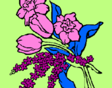 Disegno Mazzo di fiori pitturato su chiara