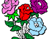 Disegno Mazzo di rose  pitturato su Sabin