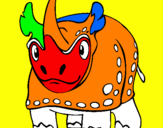 Disegno Rinoceronte  pitturato su federico