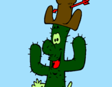 Disegno Cactus con il cappello  pitturato su Benedetta Siena