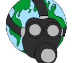 Disegno Terra con maschera anti-gas  pitturato su 007