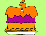 Disegno Torta di compleanno  pitturato su Aurora 2005