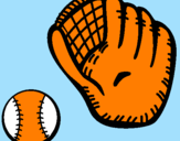 Disegno Guanto da baseball e pallina pitturato su anita 23