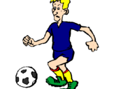 Disegno Giocatore di calcio  pitturato su geko