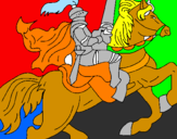 Disegno Cavaliere a cavallo pitturato su cavaliere dello zodiaco