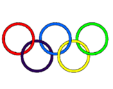Disegno Anelli dei giochi olimpici  pitturato su albi