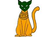 Disegno Egiziano gatto pitturato su andrea