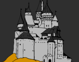 Disegno Castello medievale  pitturato su riky