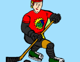 Disegno Giocatore di hockey su ghiaccio pitturato su MATTEO