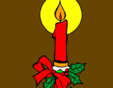 Disegno Candela di Natale pitturato su Goffredo