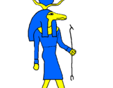 Disegno Sobek II pitturato su sara