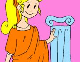 Disegno Giovane romana pitturato su silvia