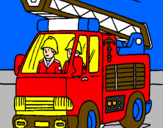 Disegno Camion dei Pompieri  pitturato su stefano
