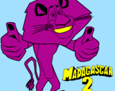 Disegno Madagascar 2 Alex pitturato su elisa