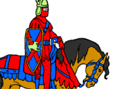 Disegno Cavaliere a cavallo pitturato su gabriele